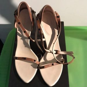 Authentic Gucci Logo Heel Sandals Size 6.5